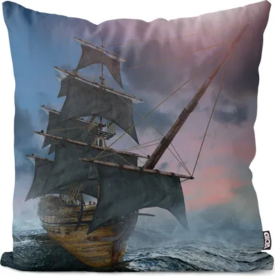 Produktbild von VOID Piratenschiff Meer Segel Kissenbezug Kissenhülle Sofakissen Kissen Deko Outdoor-Kissen Dekokissen