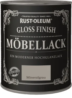 Produktbild von Rust-Oleum Gloss Finish Möbellack hochglanz versch. Farben 750ml, Farbton:Mineralgrau