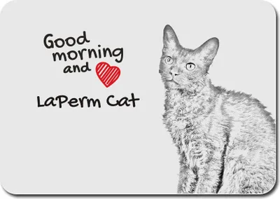 Produktbild von LaPerm Katze - Mauspad mit Druck, personalisiertes Mauspad mit Katze, einzigartiges Gadget für Büroangestellte von Art-Dog.
