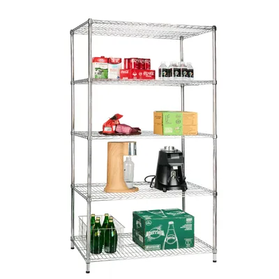 Produktbild von Metallregal Everest | verchromt | 5 Böden | 90x60x200cm
