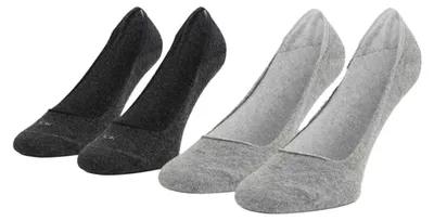 Image de Calvin Klein - Chaussettes invisibles pour femmes (lot de 2) NA736 (35,5 EU - 43 EU) (gris foncé/gris)