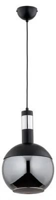 Obrázek produktu pro Závěsné svítidlo BOLSO černé s chromovými prvky, 1xE27x15W, kov, rozměry: 110x25x25 cm, IP20, Alfa