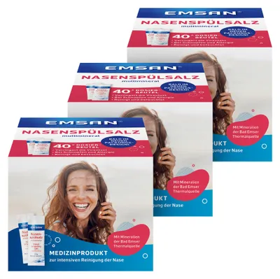 Produktbild von EMSAN Nasenspülsalz Multimineral mit Emser Salz – 3x40 Beutel, KI-generiertes Bild