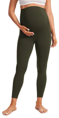 Obrázek produktu pro CRZ YOGA Legíny pro těhotné, olivově zelená barva, délka 64 cm, velikost 38