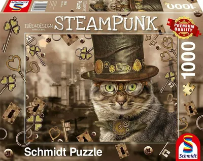 Produktbild von SSP59644 - Steampunk Katze - 1000 Teile Puzzle