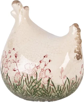 Produktbild von Clayre & Eef Dekorationsfigur Huhn 12x11x13 cm Beige Keramik