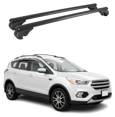 Image de Barres de toit Transversales pour Ford Kuga II 2012-2019 Aluminium Noir 2Pcs, Image générée par une IA