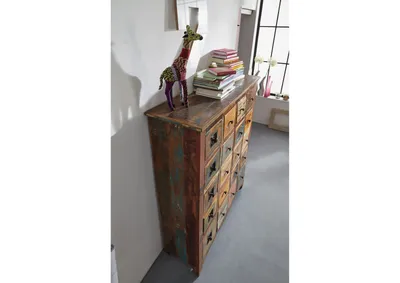 Produktbild von MASSIVMOEBEL24 Kommode Altholz 125x40x150 mehrfarbig lackiert NATURE OF SPIRIT #60