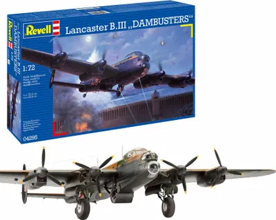Zdjęcie produktu dla Revell Avro Lancaster DAMBUSTERS, Model samolotu stałopłatowego, Zestaw montażowy, 1:72, Avro Lancaster, Plastik, Ekspert