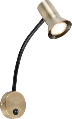 Produktbild von QAZQA - Modern Wandleuchte Bronze mit Flexarm - Karin flex I Wohnzimmer I Schlafzimmer - Stahl Länglich - LED geeignet GU10