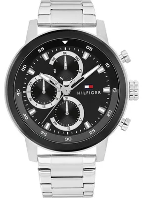 Produktbild von Tommy Hilfiger Herrenuhr Rocky 1792181 Edelstahl Schwarz mit Chronograph und Wochentagsanzeige