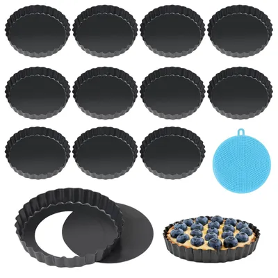 Image de Lot de 12 moules à gâteau avec fond amovible