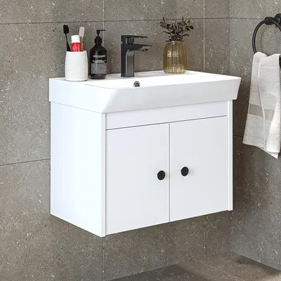 Produktbild von Roomart ADA Badmöbel-Set 2-teilig 60 cm breit, Weiß