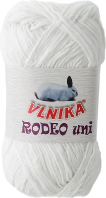 50g Baumwoll-Strickgarn RODEO Uni, 500 weiß