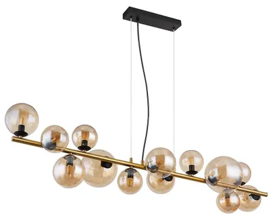 Produktbild von LED Pendelleuchte, Metall, Glas Amber, L 118 cm