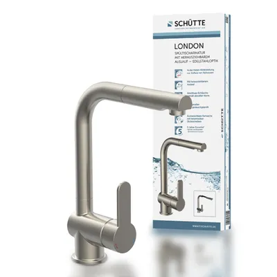 Produktbild von SCHÜTTE Küchenarmatur London mit Geschirrbrause, Wasserhahn Küche ausziehbar in Edelstahloptik