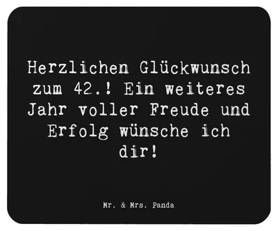 Produktbild von Mr. & Mrs. Panda Mousepad Spruch 42. Geburtstag - Schwarz - Geschenk, Geburtstagsgeschenk, Happy Birthday, Zusammenhalt, unvergesslich, mauspad laptop, Freude, Mouse Pad