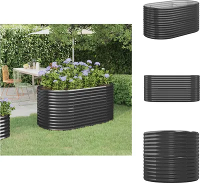 Immagine prodotto di vidaXL Letto rialzato in acciaio verniciato a polvere 152x80x68 cm antracite - Vasi e fioriere