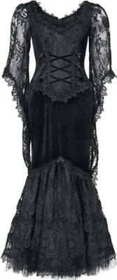 Produktbild von Sinister Gothic Langes Kleid Damen Longdress schwarz L