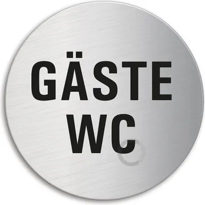 Produktbild von Schild Türschild Gäste WC | Edelstahl selbstklebend Ø 60 mm