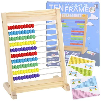 Immagine prodotto di Abaco matematico in legno per aiutare i bambini a imparare a contare