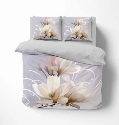 Produktbild von 3D Bettwäsche Magnolia Blume Bettbezug-Set 135x200 + Kissenbezug 80x80 cm Wendebettwäsche 2 Teilig mit Reißveschluss