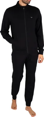 Produktbild von Emporio Armani Pyjama-Set mit Reißverschluss auf der Brust und Logo, Schwarz S