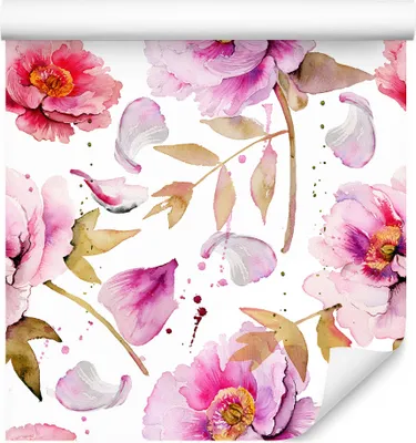 Immagine prodotto di 10m VLIES WALLPAPER rotolo fiori peonie foglie natura piante XXL