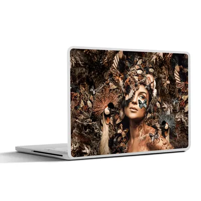 Produktbild von MuchoWow® Laptop Aufkleber Sticker Cover Luxus - Frau - Tiere - Schmetterlinge - Vögel 32.5x23.5 cm - Sticker für Laptop - Selbstklebend