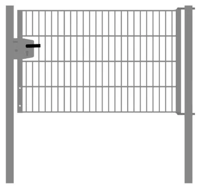 Produktbild von Drahtgittertor 1-flügelig, Durchgangslichte: 134 cm, Gesamtbreite inkl. Pfosten: 146 cm - Ausführung: verzinkt, Höhe: 83 cm