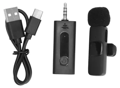 Produktbild von 3,5-mm-Wireless-Lavalier-Ansteckmikrofon, intelligente Geräuschunterdrückung, automatische Kopplung, Clip-On-Mikrofon für Live-Aufnahmen