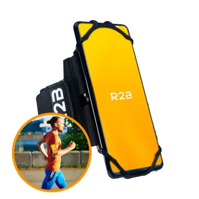 Productafbeelding van R2B Hardloop Telefoonhouder t/m 6,5 inch – 360° Draaibaar – Zwart