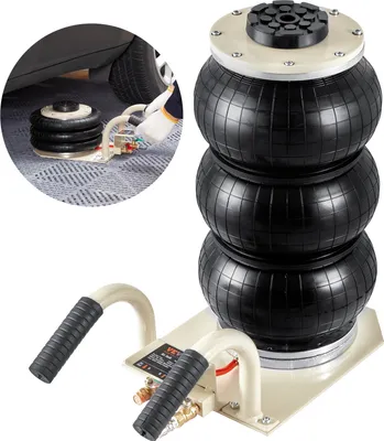 Image de Cric pneumatique portable VEVOR Triple Bag Air Jack 3 t, cric pneumatique à triple sac 140-450 mm de hauteur de levage Cric pneumatique à airbag, levage en 5 minutes Cric pneumatique avec poignée courte Blanc