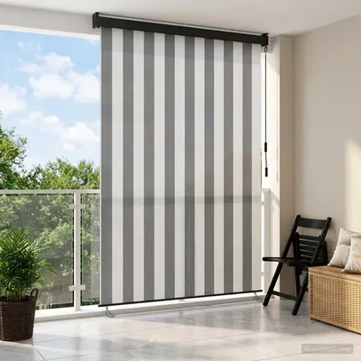 Immagine prodotto di Maison Exclusive - Tenda a rullo antracite e bianca 60 x 250 cm in tessuto e alluminio