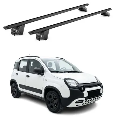 Produktbild von Dachträger Grundtäger für Fiat Pandina 2024-26 100kg Aluminium Schwarz 2 tlg, KI-generiertes Bild