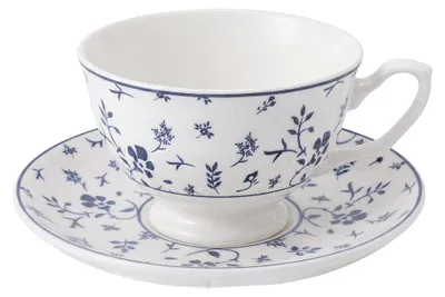 Produktbild von Clayre & Eef Tasse mit Untertasse Weiß Keramik