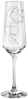 Produktbild von Mr. & Mrs. Panda Glas Igel Wein - Transparent - Geschenk, Weißwein, Flute, Weinglas, Sektglas, Sektflöte, Trinkglas, Weintrinker, Spruch, Lustige Sprüche, Champagnerglas