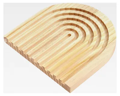 Produktbild von 4 Stück Boho Holzbrett Deko Regenbogen, 2er Set 15 x 15 x 1,5 cm und 30 x 25 x 1,5 cm Natürliches Wandregal Boho