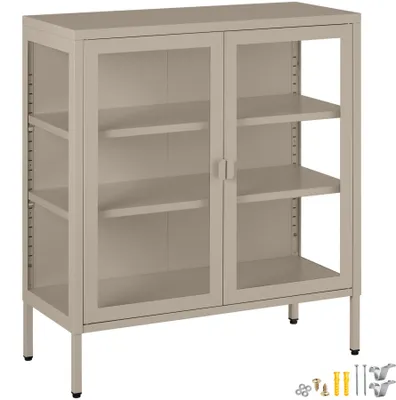 Produktbild von tectake® Metallvitrine Baker Kippschutz, höhenverstellbare Füße