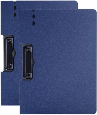 Produktbild von Ibenzoa® A4 Klemmbretter mit Deckel, 2er-Set – PP-Kunststoff, Blau, 31,5 x 23 cm, bis 180 Blatt, schreibfreundliche Oberfläche