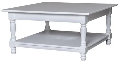 Zdjęcie produktu dla Stolik kawowy w stylu rustykalnym Casa Padrino biały 90 x 90 x h. 45 cm - Meble w stylu rustykalnym