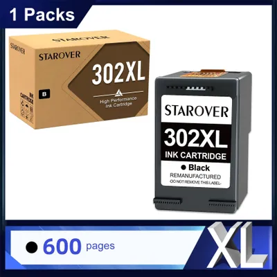 Produktbild von 1 Schwarz Druckerpatrone 302 302 XL für HP Officejet 3831 3830 5230 5220 4654 4655 4658 für HP DeskJet 3630 2130 3636 3634 für HP Envy 4520 4524 4525
