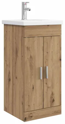 Image de Armoire de salle de bain avec lavabo vidaXL, chêne Artisan