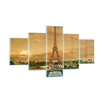 Produktbild von Bilder auf glas - Eiffelturm Frankreich Paris - 125x70cm - Glasbilder - Wandbilder - Kunstdruck - zum Aufhängen bereit - Wanddekoration aus Glas - Glas Bilder - Wandbild auf Glas - GEA125x70-0435