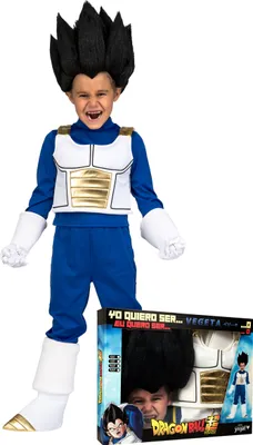 Produktbild von Vegeta-Kostüm für Kinder Kostümkoffer blau-weiss-schwarz