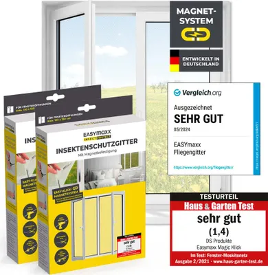 Produktbild von EASYmaxx Insect Protect Magnet-Insektenschutzgitter 2er-Set, bis max. 130x150cm