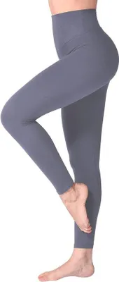 Produktbild von Unyqoos® Damen High-Waist Leggings – butterweicher Pfirsichhaut-Stoff, blickdicht & elastisch, Bauchkontrolle, squatproof Yoga- & Sporthose, dunkelgrau, Gr. S/M