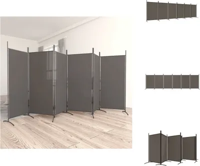 Obrázok produktu pre vidaXL 6-dielny rozkladací paraván antracitový 520x180 cm látka - rozdeľovač izieb