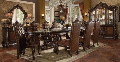 Produktbild von Esszimmer Set Garnitur Vitrine Tisch 8x Stuhl Kommode Spiegel Barock Neu 12 tlg