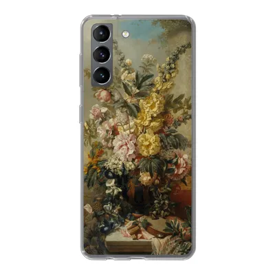 Produktbild von MuchoWow® Handyhülle Schutzhülle Hülle für Samsung Galaxy S21 Große Vase mit Blumen - Alte Meister - Malerei Silikon Softcase Handy Hülle - Softcase